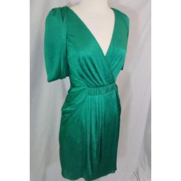 BCBG Runway Runway Jade Green Draped Dress sz XS - Picture 3 of 7